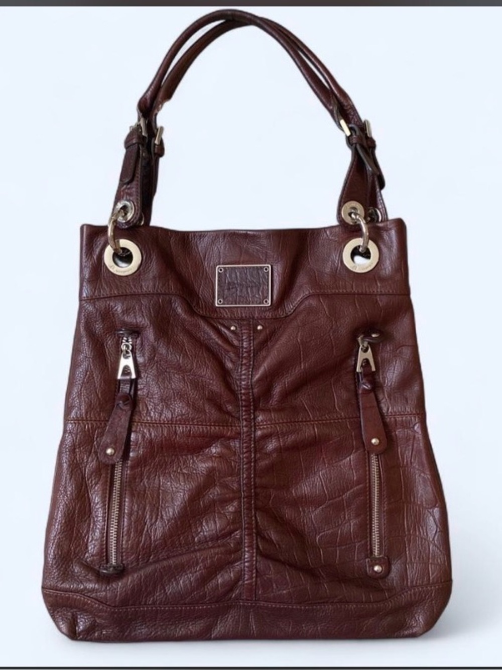 Y2K B. Makowsky brown leather bag